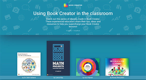Using Book Creator in the classroom - screenshot of books on the shelf