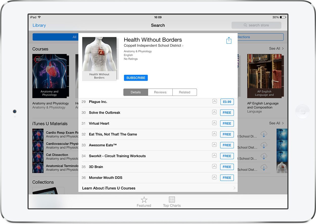 Screenshot from iTunes U on iPad