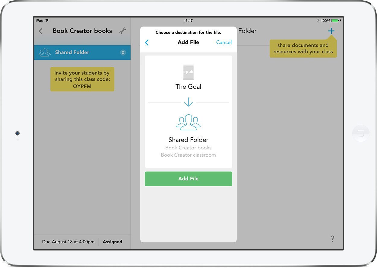 Saving a Book Creator book to Showbie