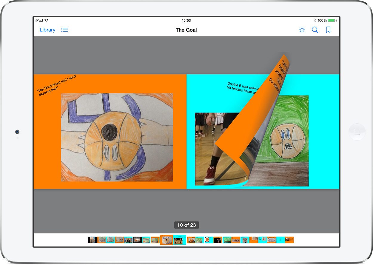 Previewing the student's book in iBooks
