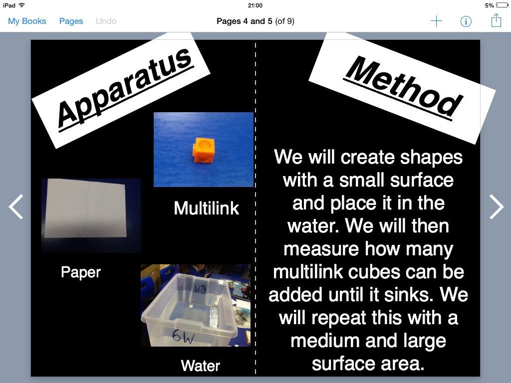 Using Book Creator to document the science experiment