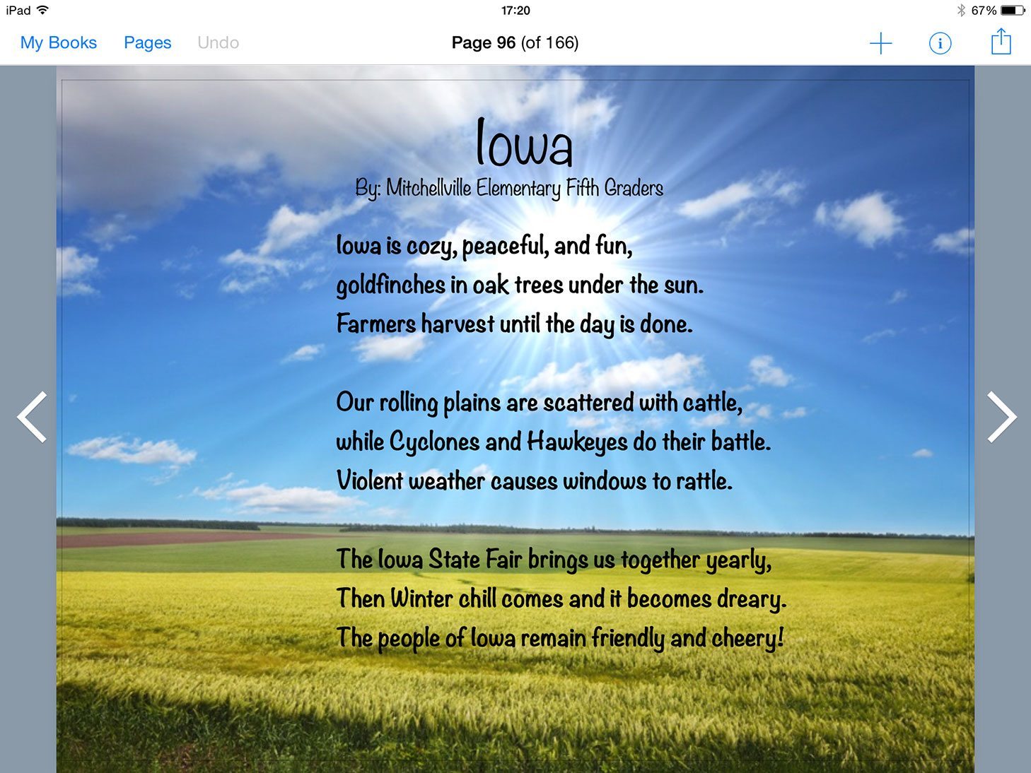 A poem about Iowa from Stephanie Laird's class