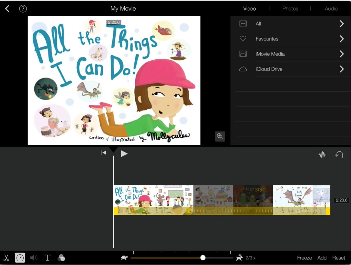 Editing a book in iMovie