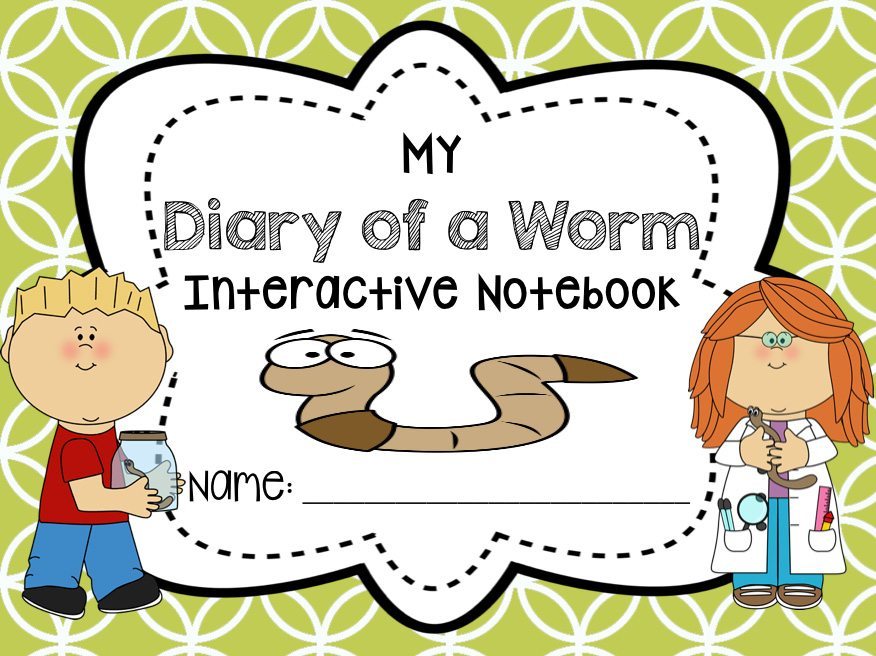 Diary of a worm interactive notebook cover