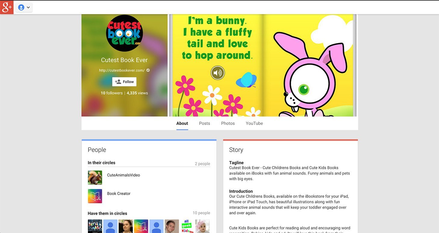 Cutest Book Ever Google+ page