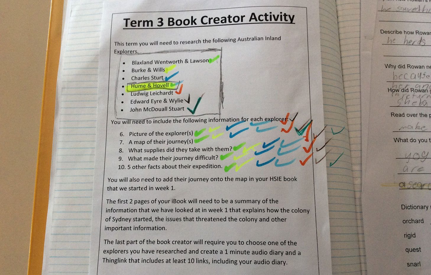 Book Creator activity sheet
