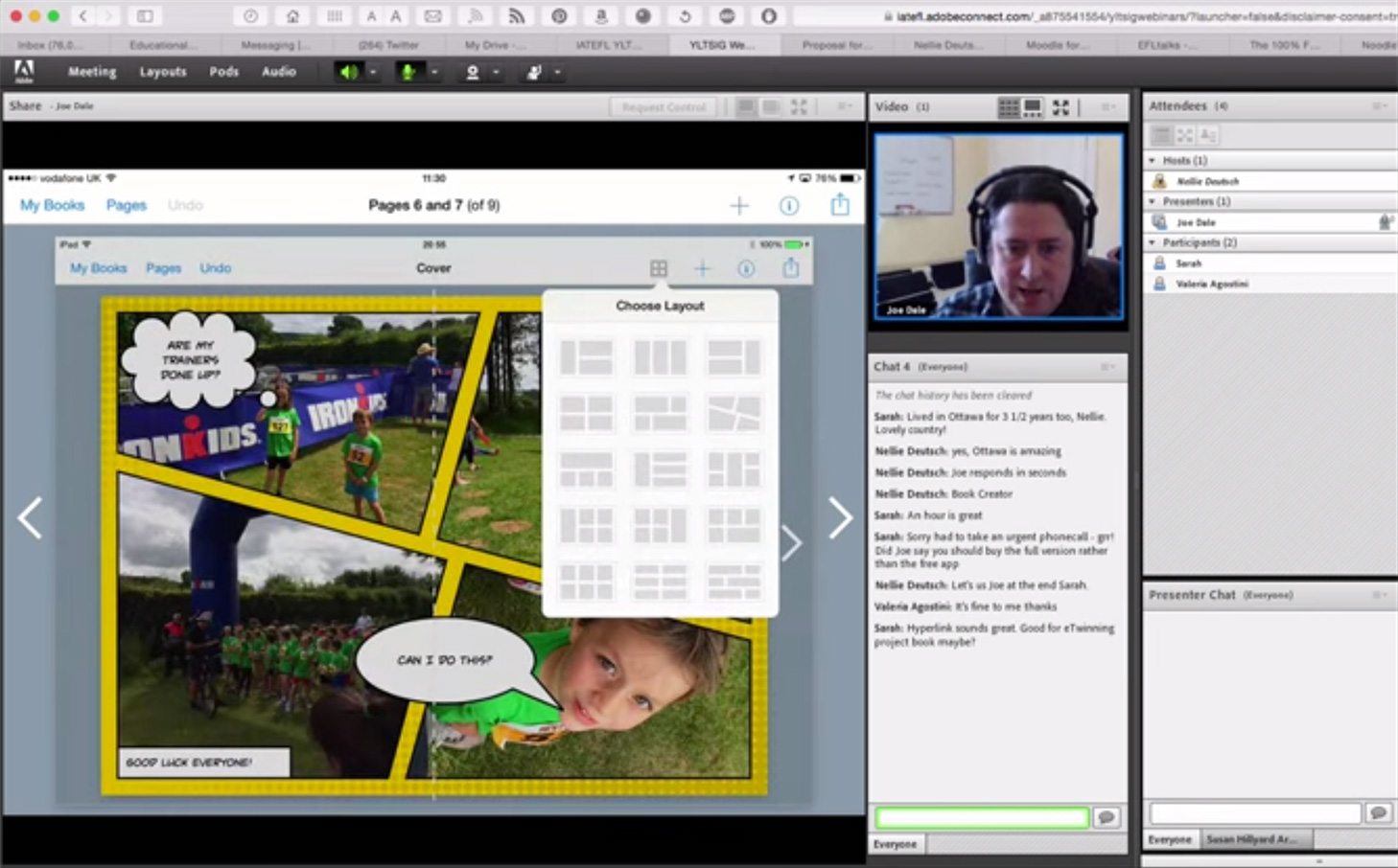 Joe previewing comic books in Book Creator