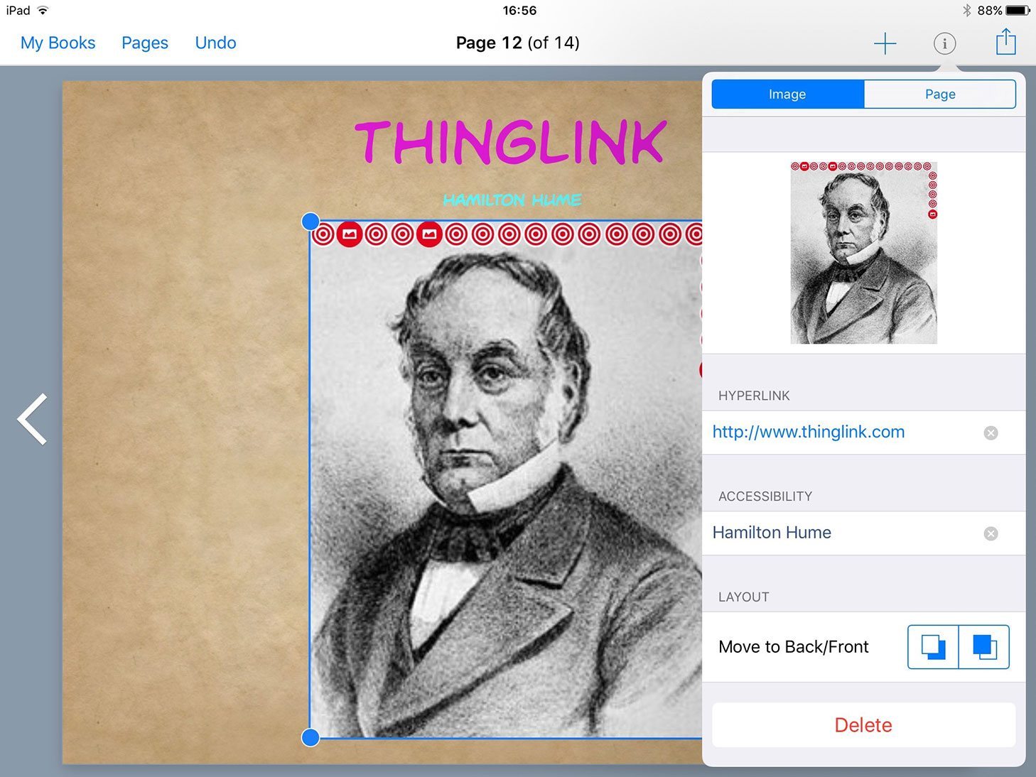 Adding a ThingLink to Book Creator