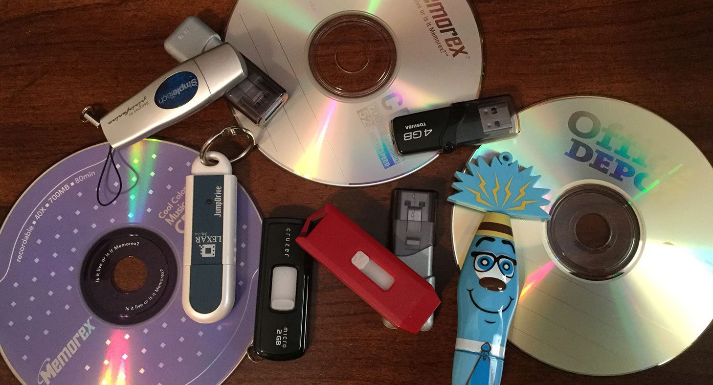 CDs and flash drives