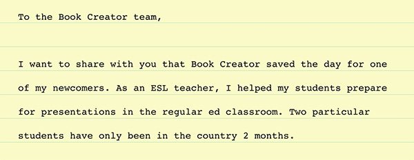 Dear Book Creator team...
