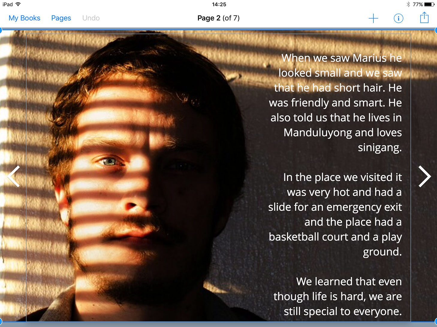 A page in Book Creator