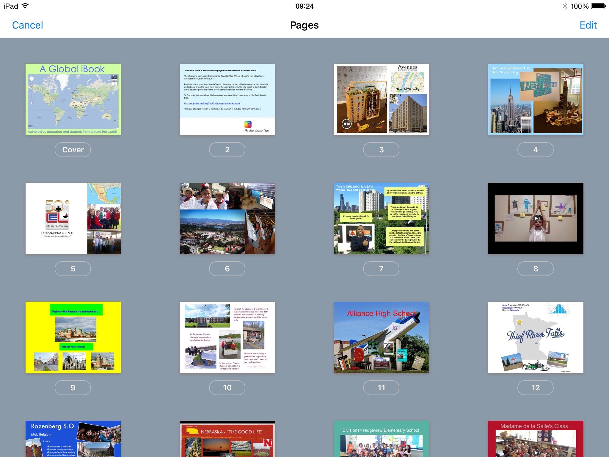 Page view in Book Creator for iPad