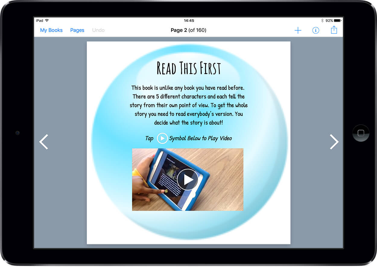 Opening page of 'The Competition' as viewed in Book Creator for iPad