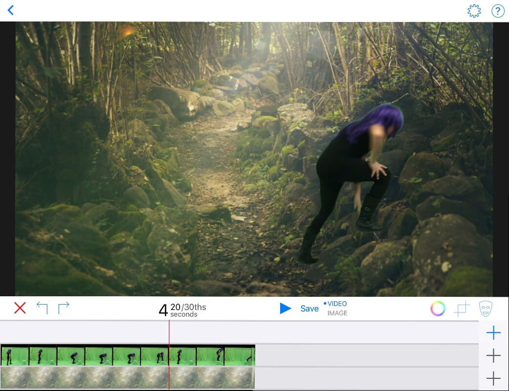 Screenshot of editing the video in Green Screen