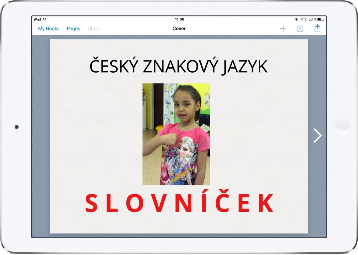Example of a Czech Sign Language book made in Book Creator