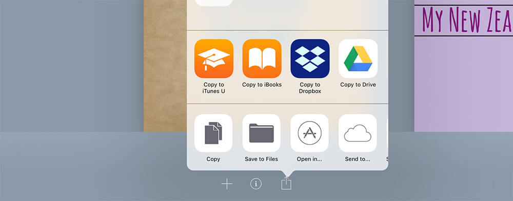 Using the export icon to copy a book to Google Drive