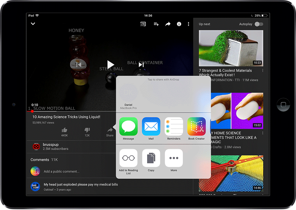 Adding a YouTube video to Book Creator for iPad