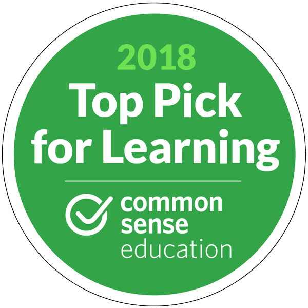 Common Sense Education 2018 Top Pick for Learning