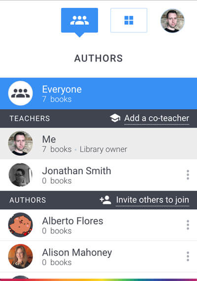 Adding a co-teacher with the Author picker