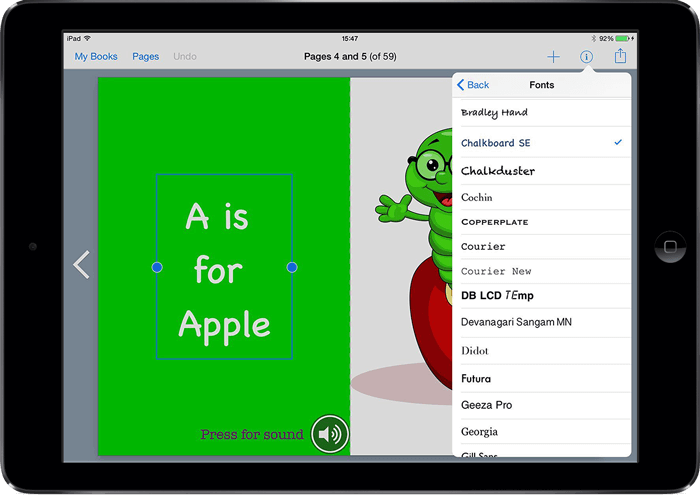 An example book with great design, in Book Creator for iPad