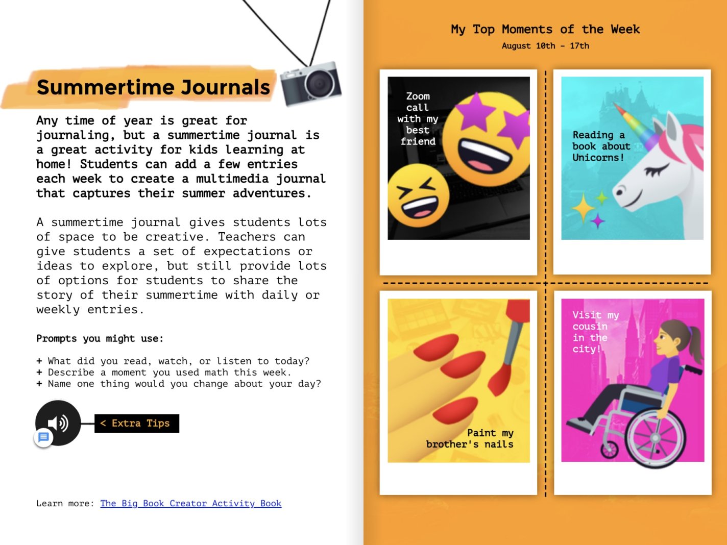 Pages from Creating Journals with Book Creator