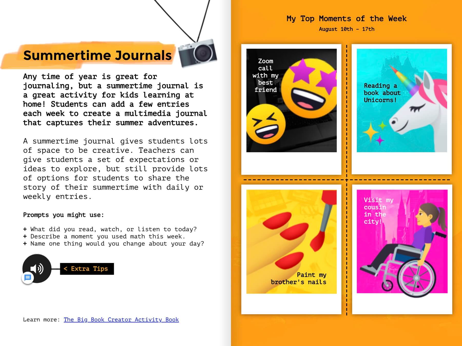 Pages from Creating Journals with Book Creator