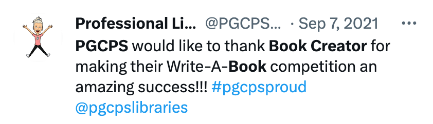 PGCPS would like to thank Book Creator for making their Write-A-Book competition an amazing success!!! #pgcpsproud @pgcpslibraries