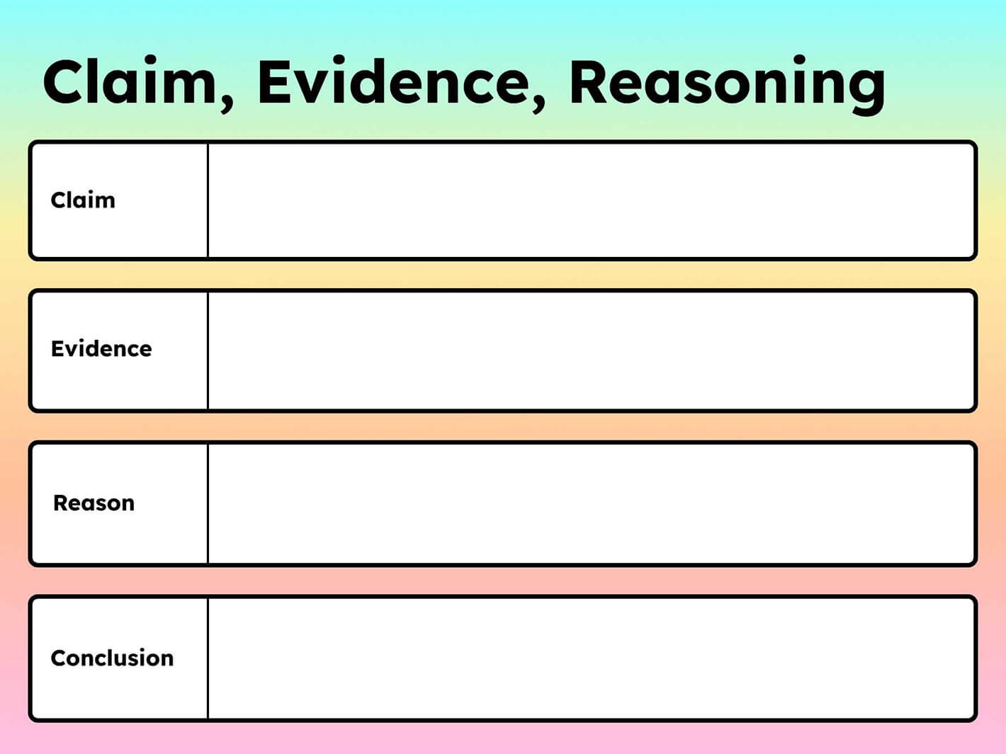 Claim Evidence Reasoning Book Creator App