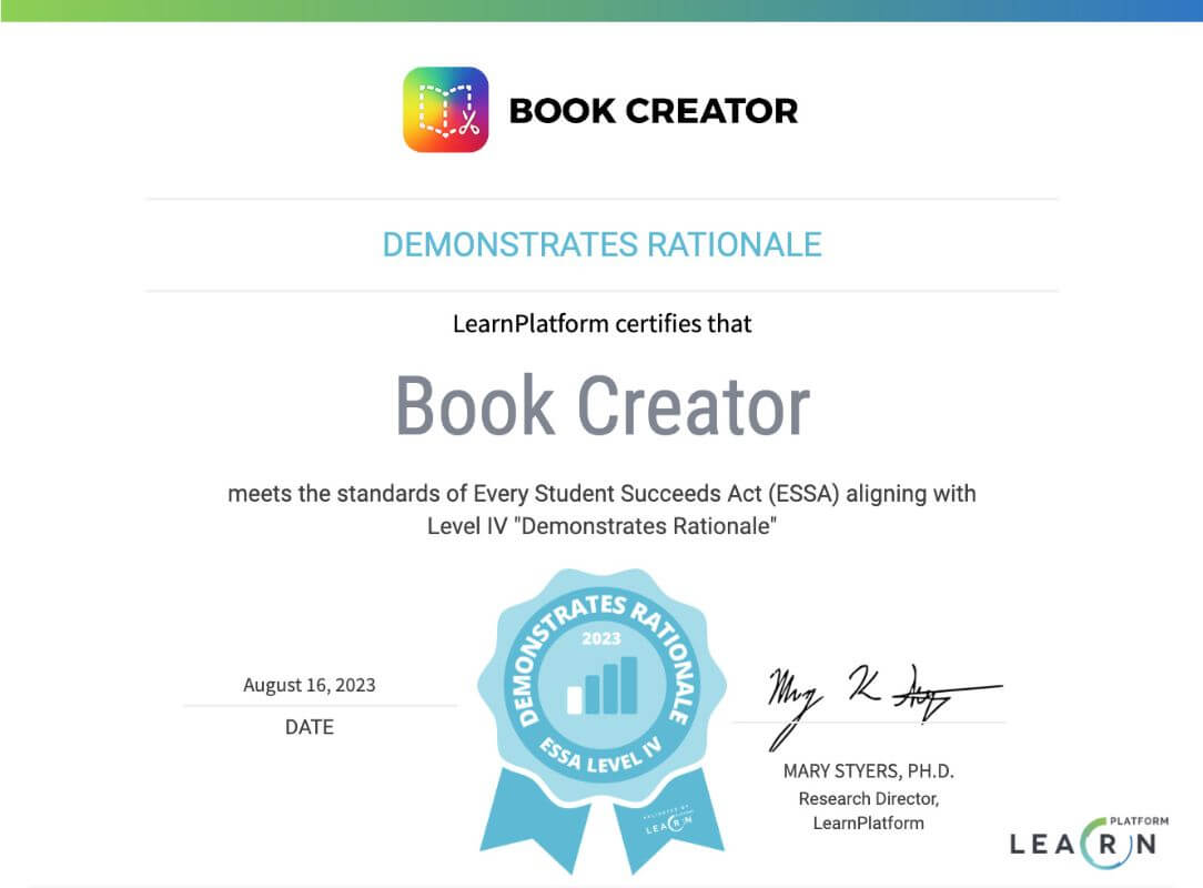 Featured image for “Book Creator meets Every Student Succeeds Act (ESSA) standards in the US”