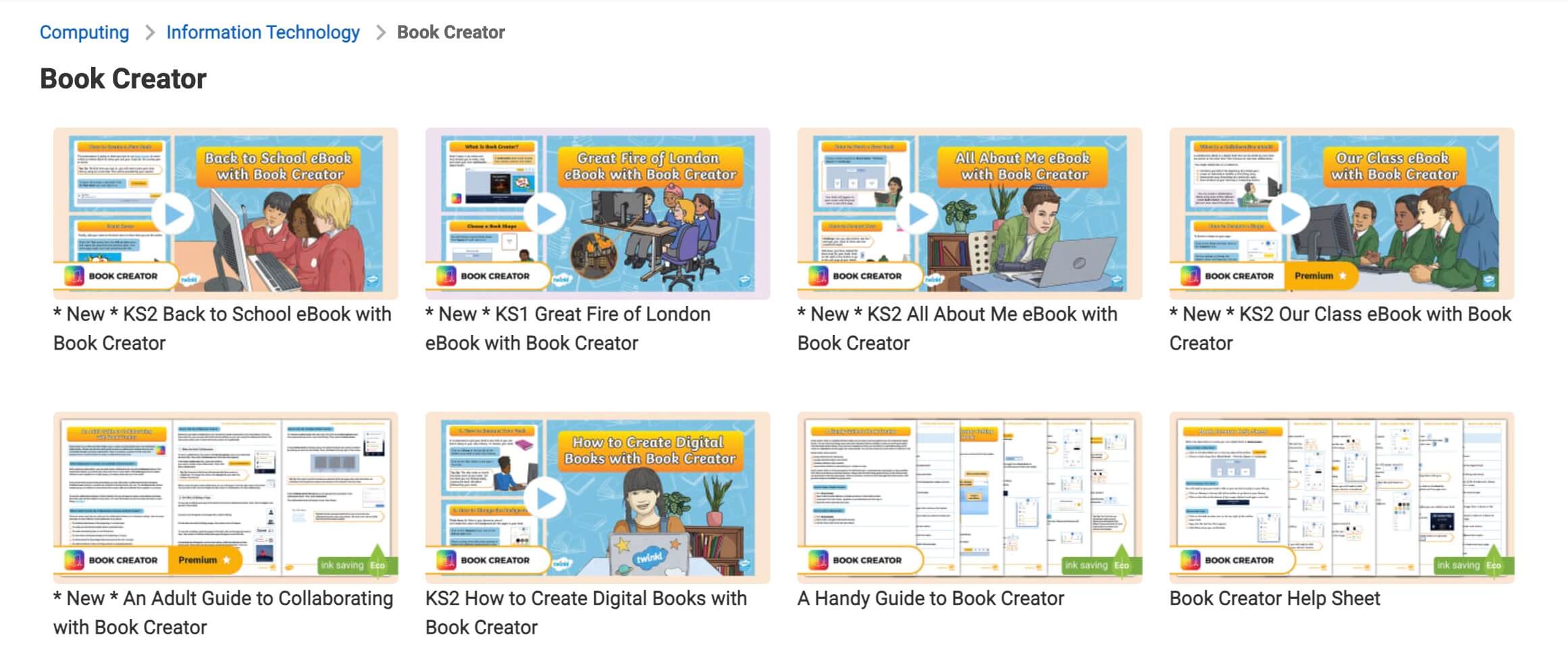 Twinkl Book Creator resources