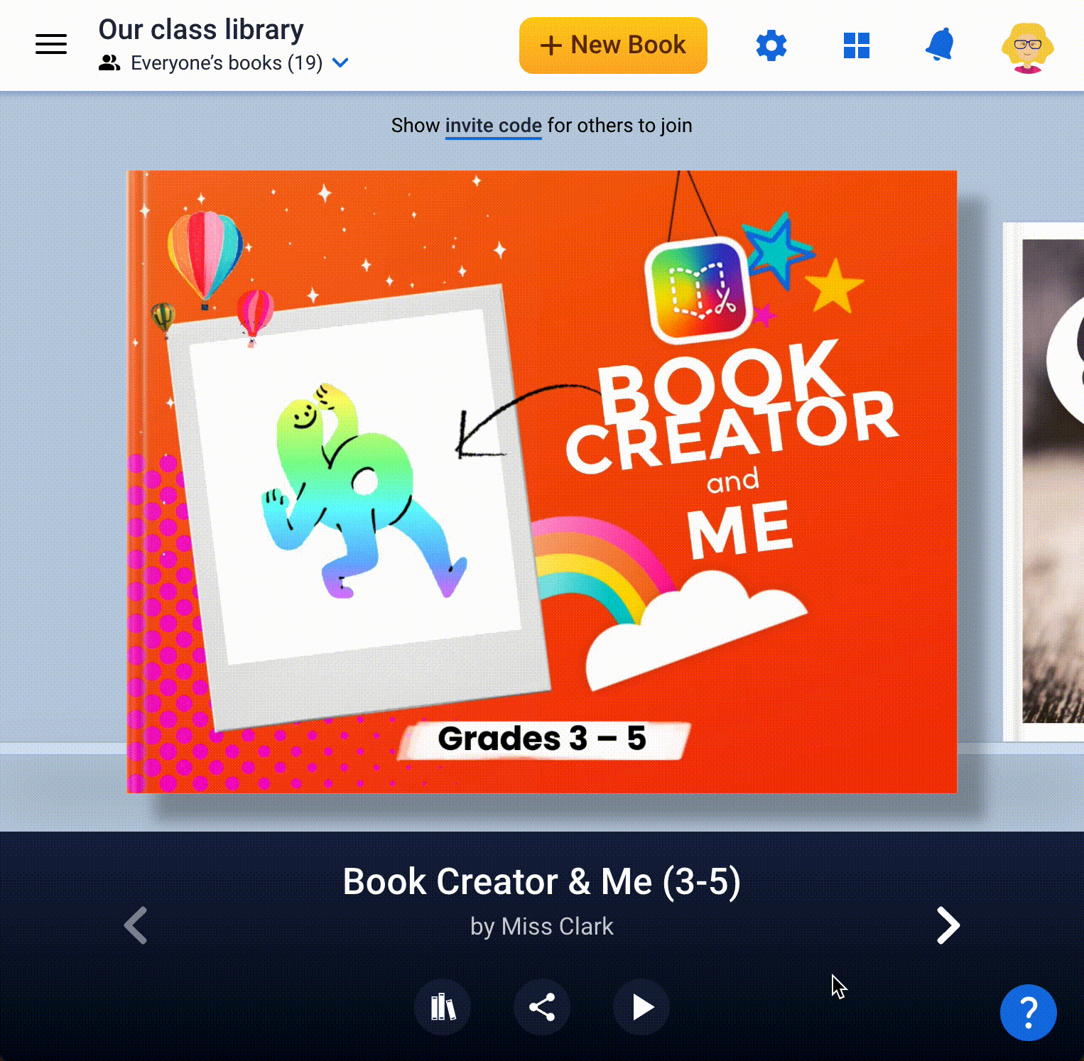 GIF of the process of assigning a book in Book Creator