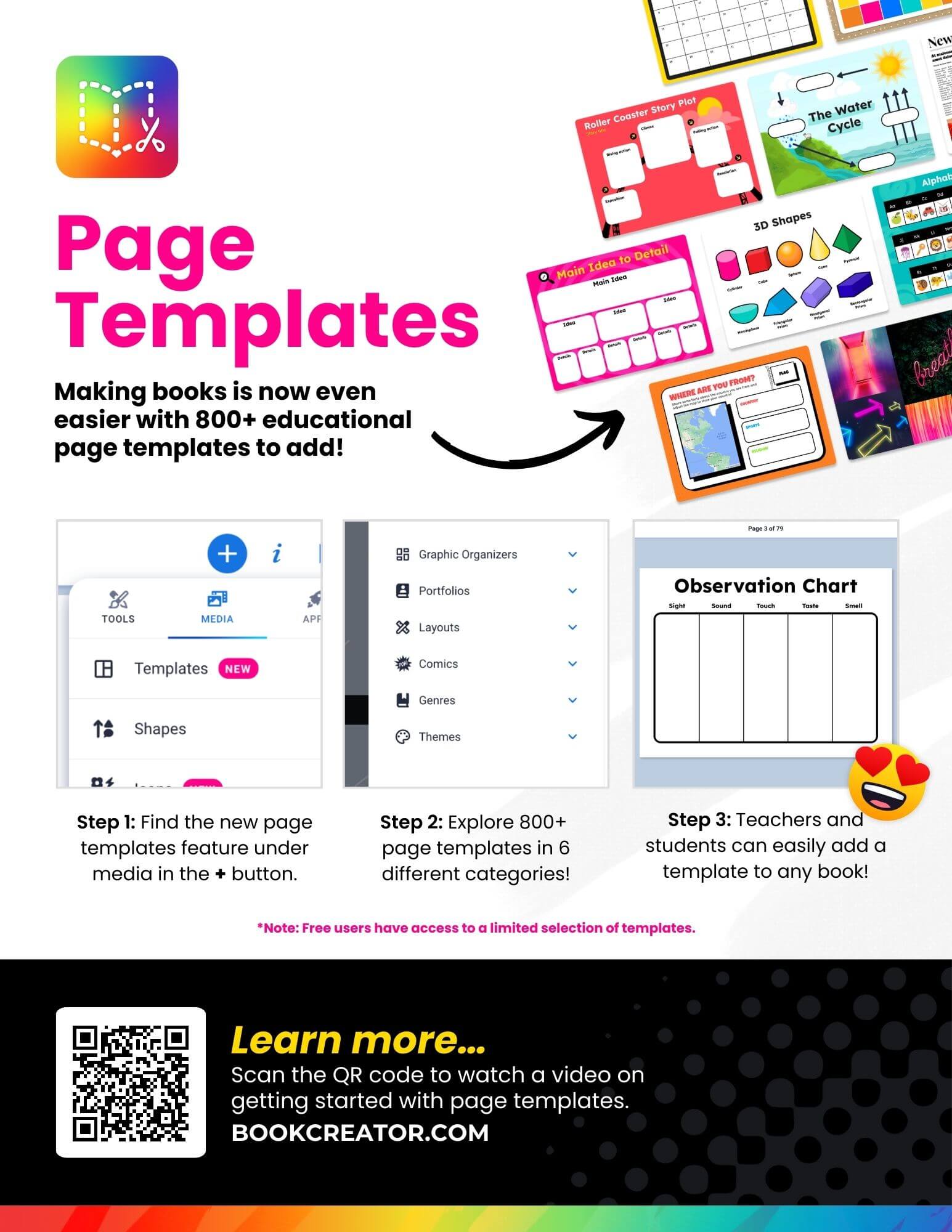 Page templates in Book Creator