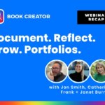 This image looks like a webinar recap visual for "Document. Reflect. Grow. Portfolios." featuring Jon Smith, Catherine Frank, and Janet Burnett. If you need any assistance related to this graphic or its content, let me know!