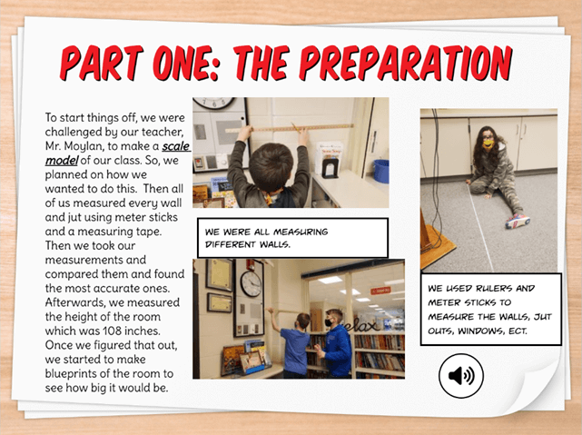 A digital scrapbook-style classroom project page titled “Part One: The Preparation.” ...