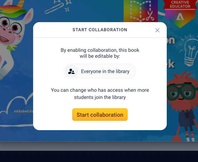 Collaboration screen overlay